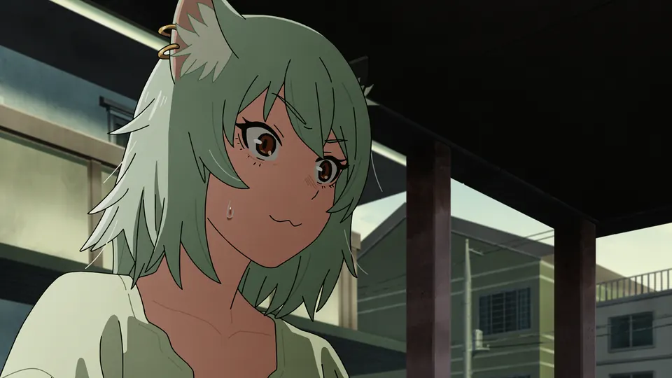 Official Episode 3 still of Yanineko and Landlord Otani